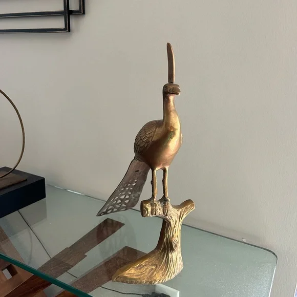 Full Bronze Egyptian Peacock Home Decor - Picture 1 of 3